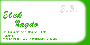 elek magdo business card